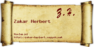 Zakar Herbert névjegykártya